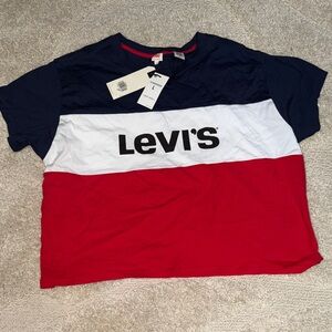 Levi's Tri-Color Tee Navy, White, Red Large NWT 100% Cotton